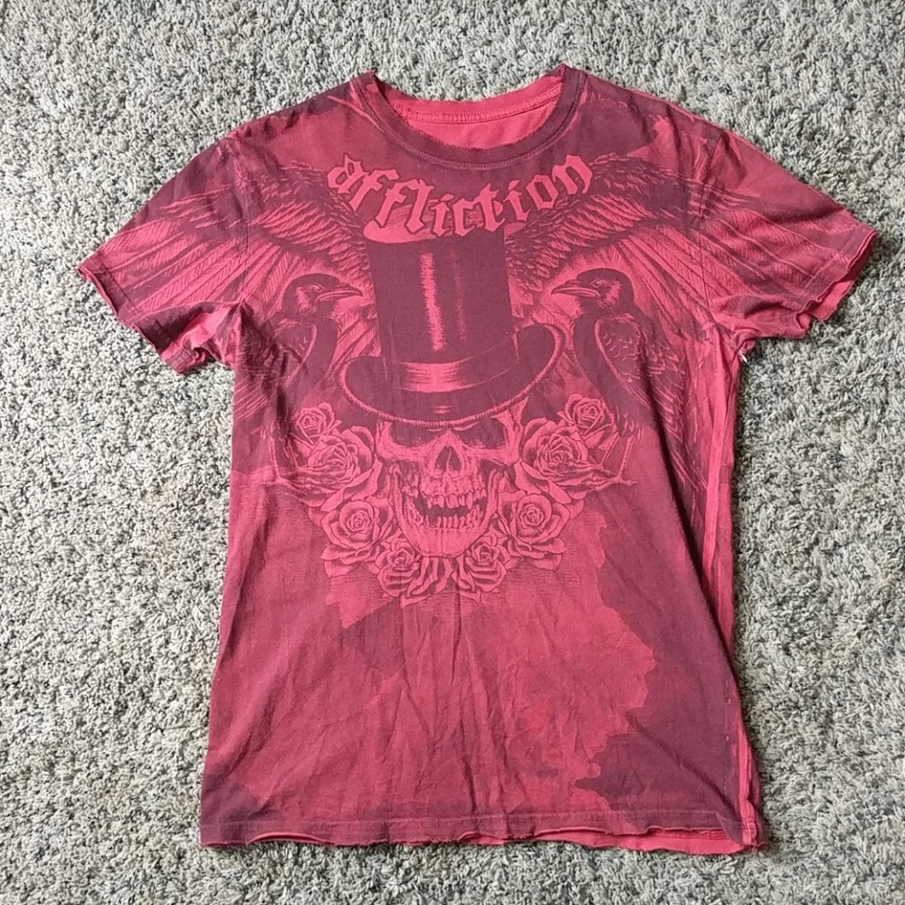 Brand new men's red Affliction shirt.